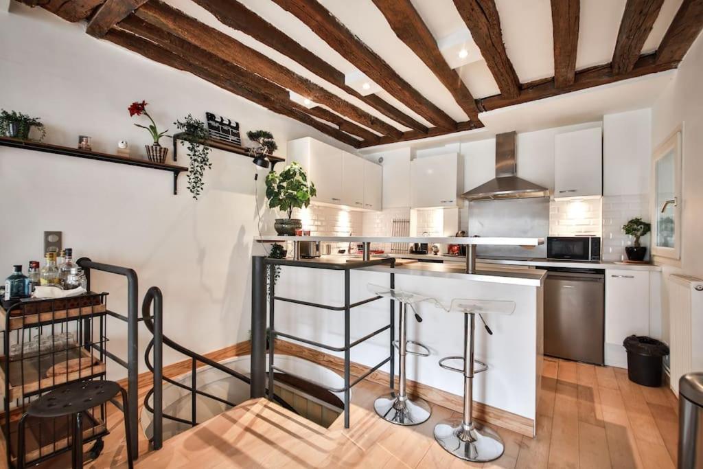 Ferienwohnung Typical Parisian Duplex#4Pers#Le Marais Exterior foto